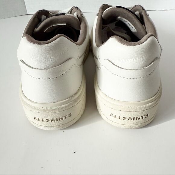 AllSaints Womens Vix White Leather Lace Up WF706Y Sneaker Size 5 - Picture 6 of 9